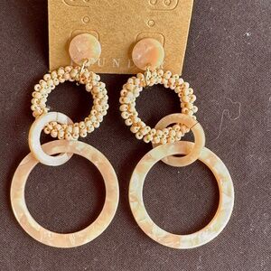 NEW PLUNDER Rose gold beaded hoop earrings